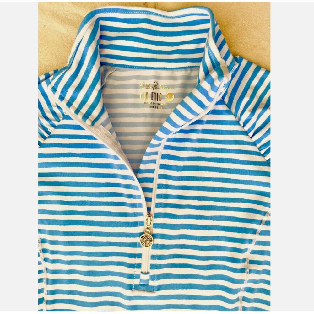 LILLY PULITZER ZANZIBAR BEACH HAPPY STRIPE JUSTINE HALF ZIP JACKET LEGGINGS XXS - Picture 13 of 15